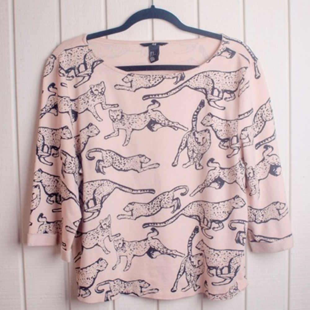 H&M Leopard Graphic Top